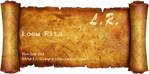 Loew Rita névjegykártya